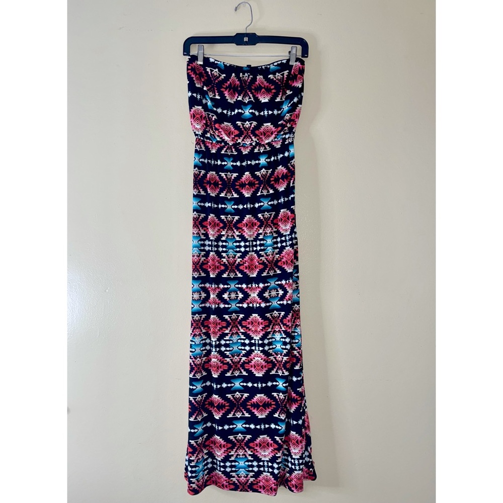 Trixxi Colorful Tribal Print Maxi Dress - Small